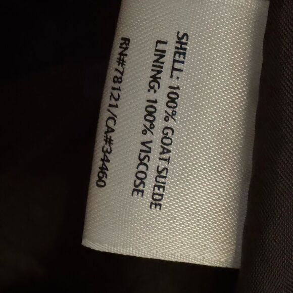 Eileen Fisher Size Large Chocolate Brown Open Front Goat Suede Blazer Jacket - Picture 15 of 15